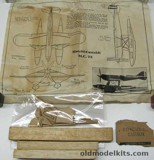 Megow 1/65 Macchi-Castoldi MC-72 - Solid Wood Model Kit - Bagged, S17 plastic model kit